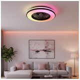  LED RGBW prigušiva stropna svetiljka sa ventilatorom VENTELUX LED/48W/230V crna + daljinski upravljač | Eponuda.com