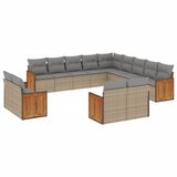  13-dijelni set vrtnih sofa s jastucima poliratan Bež | shoptok.hr