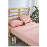 Rožnata napenjalna bombažna rjuha 180x200 cm –