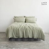 Linen Tales Svetlo zelena lanena posteljnina za zakonsko posteljo 200x200 cm – Linen Tales Cene