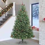 vidaXL Umetno Zložljivo Božično Drevo Zelena 270 cm PVC in kovina | Shoptok.si