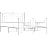  Metalni okvir kreveta uzglavlje i podnožje bijeli 150 x 200 cm | shoptok.hr