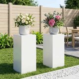  Stalak za biljke 2 pcs Bijela 30 x 30 x 60 cm Čelik Slike