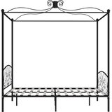  Okvir za krevet s nadstrešnicom crni metalni 160 x 200 cm | Eponuda.com