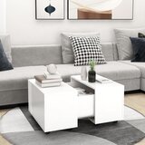 vidaXL Klubska mizica bela 60x60x38 cm iverna plošča Cene