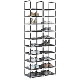 vidaXL Stojala za čevlje 2 kosa 10-stopenjska črna 33x33x174 cm | Shoptok.si