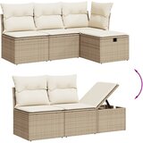  5-dijelni vrtni set sofa s jastucima bež od poliratana | shoptok.hr
