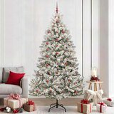 vidaXL Umestno božično drevo Zelena in Bela 240 cm PVC in kovina | Shoptok.si