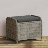 vidaXL vrtni tabure s jastukom sivi 58x46x46 cm od poliratana | shoptok.hr