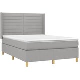 Krevet s oprugama i madracem svjetlosivi 140x190 cm od tkanine | shoptok.hr