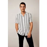 Defacto Regular Fit Woven Striped Short Sleeve Shirt