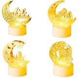 NIKCORP LED sveče za ramadan, dekorativni set 4 kosi, zlata barva, motivi luna in zvezde, topla bela svetloba, baterijsko napajanje, (5000165827) Cene