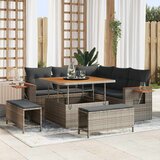  Sjedeća garnitura za vrt 9 kom. 8-Broj sjedala Siva poliratan 219 x 219 x 85 cm | shoptok.hr