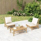 Maison Chic Vrtni stoli - Stol za vrt 2 kosa s kremno belimi blazinami bambus JS1264, (21877263) | Shoptok.si