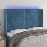 The Living Store led posteljno vzglavje temno modro 147x16x118/128 cm žamet - led vzglavje, (21487899) | Shoptok.si
