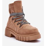 Kesi Women's Suede Lace-up Shoes Dark Beige Acorn Cene