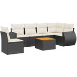  7-dijelni set vrtnih sofa od poliratana s jastucima crni | shoptok.hr