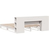  Knjižna postelja brez vzmetnice bela 200x200 cm trden les | Shoptok.si