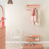 Spinder Design Rožnato-oranžen kovinski stenski obešalnik s polico Marco – | Shoptok.si