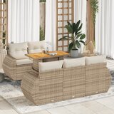 vidaXL 6-dijelni set vrtnih sofa s jastucima bež od poliratana | shoptok.hr
