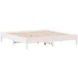  Krevet s regalom z knjige bez madraca bijeli 200x200cm borovina | shoptok.hr