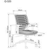  Uredska stolica Q-320 - Tkanina - siva/roza | shoptok.hr