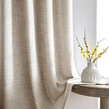 MELODIEUX 2x 210 × 140 cm Polprosojne zavese z nabiralnim trakom v videzu lana | Shoptok.si