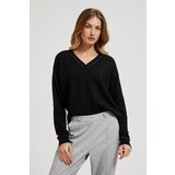Moodo Women's sweater with V-neck - black