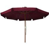  Zunanji senčnik z lesenim drogom 330 cm bordo, (20609991) | Shoptok.si