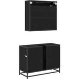 vidaXL set namještaja za kupaonicu 2 pcs crni hrast 80 x 33 x 60 cm | shoptok.hr