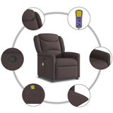  Masažni naslonjač od tkanine tamnosmeđi | shoptok.hr