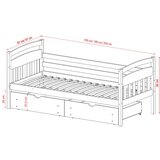  Drveni dječji krevet Tosia - sivi - 200x80 cm - S 2 ladice | shoptok.hr