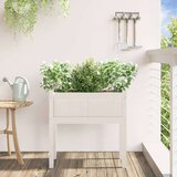 vidaXL Vrtno korito z nogami belo 70x31x70 cm trdna borovina | Shoptok.si