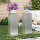 vidaXL držači biljaka Set od 2 Sivi Pocinčani čelik 24 x 24 x 75 cm | shoptok.hr