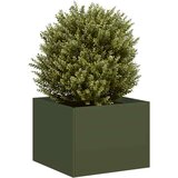 Maison Chic Cvetlično korito - Cvetlični Lonec olivno zeleno 40x40x30 cm jeklo, (21789658) | Shoptok.si
