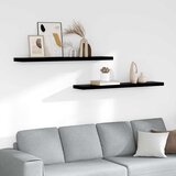  Plutajuće zidne police 2 kom sjajne crne 120x23,5x3,8 cm MDF | shoptok.hr