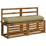  Jastučići za klupe VIANEN 2 kom. 100% poliester Svijetlo zelena - Svijetlo zelena 120 x 30 x 12 cm | shoptok.hr