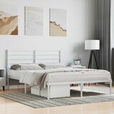  Metalni okvir za krevet s uzglavljem bijeli 120 x 190 cm | shoptok.hr