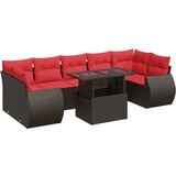 vidaXL Vrtna sedežna garnitura z blazinami 8-delna rjav ratan/akacija, (22016537) | Shoptok.si