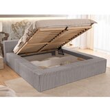 Ropez Siva oblazinjena zakonska postelja s prostorom za shranjevanje z letvenim dnom 200x200 cm Cloe – | Shoptok.si