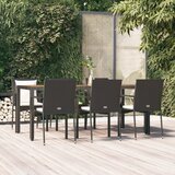  7-dijelni vrtni blagovaonski set s jastucima crni od poliratana Crna Dužina stola 190 cm | shoptok.hr