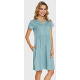 Doctor Nap Kratka bombažna spalna srajca za dojenje Ice blue | Shoptok.si