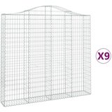  Obokane gabion košare 9 kosa 200x30x180/200 cm pocinkano železo, (21000460) | Shoptok.si