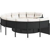  Vrtna sofa s jastucima okrugla crna od poliratana | Eponuda.com