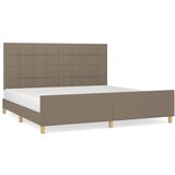The Living Store Posteljni okvir z vzglavjem taupe 200x200 cm blago - Posteljni Okvir Z Vzglavjem, (21527319) | Shoptok.si