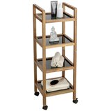 Wenko Crna/u prirodnoj boji kupaonska polica od masivnog bagrema 35x101,5 cm Fondi – | shoptok.hr