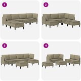  Set namještaja za dnevni boravak 6 pcs Kaki Tkanina | shoptok.hr