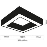  LED stropna svetiljka LED/150W/230V 3000/4000/6500K 120x120 cm crna | Eponuda.com