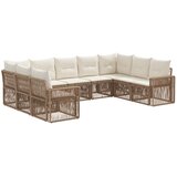 vidaXL Vrtna sedežna garnitura 9 pcs Bež in smetanasto bela poli ratan, (5000272073) | Shoptok.si