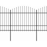  Vrtna ograda s vrhom koplja Čelik 1248 x 175 cm Crna | shoptok.hr